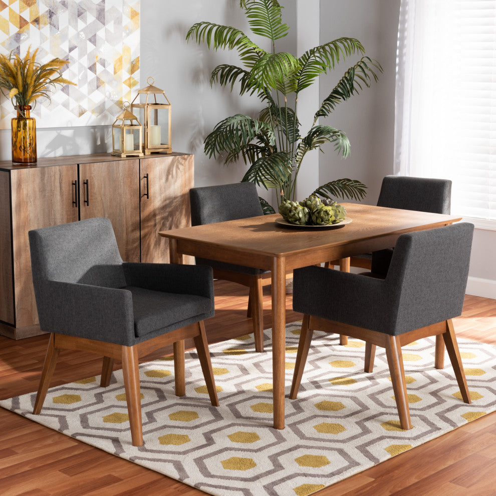 Nexus Modern Farmhouse 5-Piece Dining Set Dark Gray
