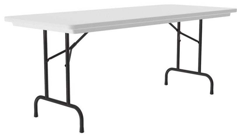 29"H Heavy-Duty Tamper-Resistant Plastic Folding Table in Gray Granite