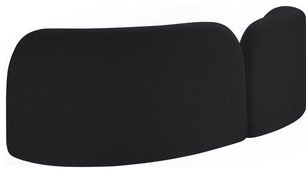 Daphne Upholstered Chair/Loveseat/Sofa, Black, Chenille Fabric, Sofa