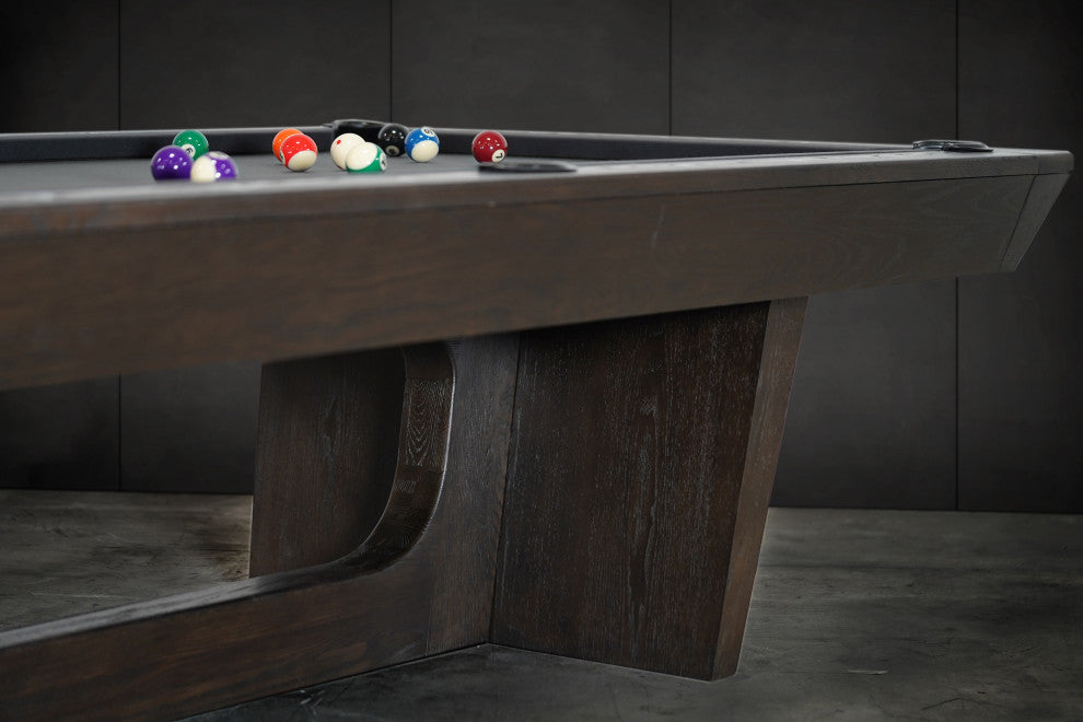 Kai 8' Slate Pool Table, Waxed Brown