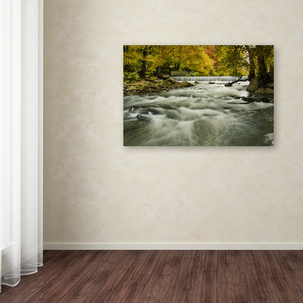 PIPA Fine Art 'Hoopes Falls in the Autumn' Canvas Art, 24x16