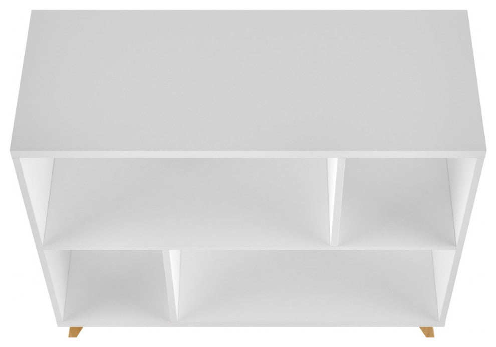 Modern White and Natural Bookcase
