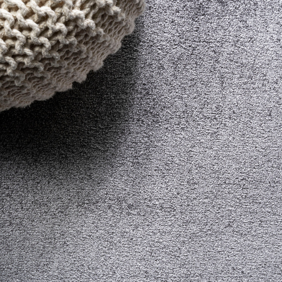 Haze Solid Low-Pile Gray 9' Square Area Rug