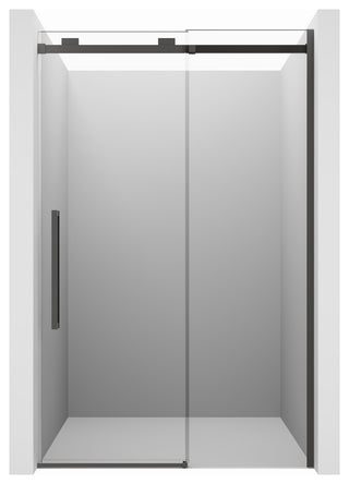 48-in x 76-in Frameless Sliding Shower Door,Matte Black