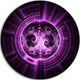 Rounded Purple Glowing Fractal Flower, Abstract Round Artwork, 23"
