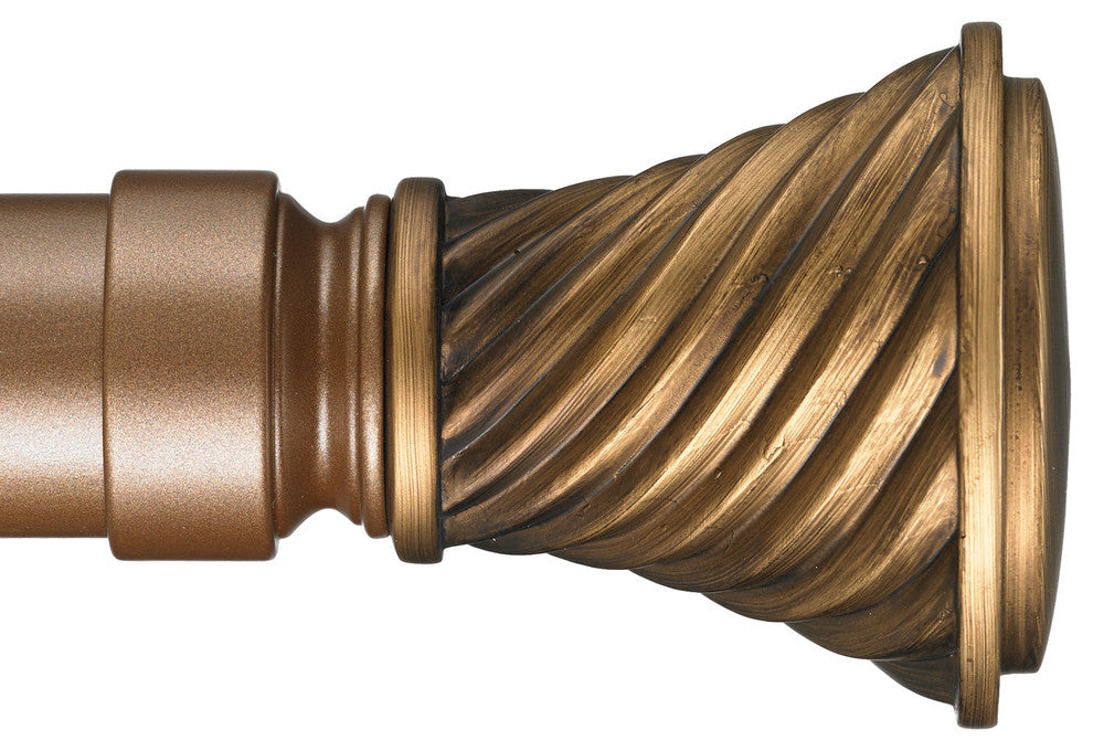 Deco Decorative Traverse Rod With Elfin Finial, Sandal, 84