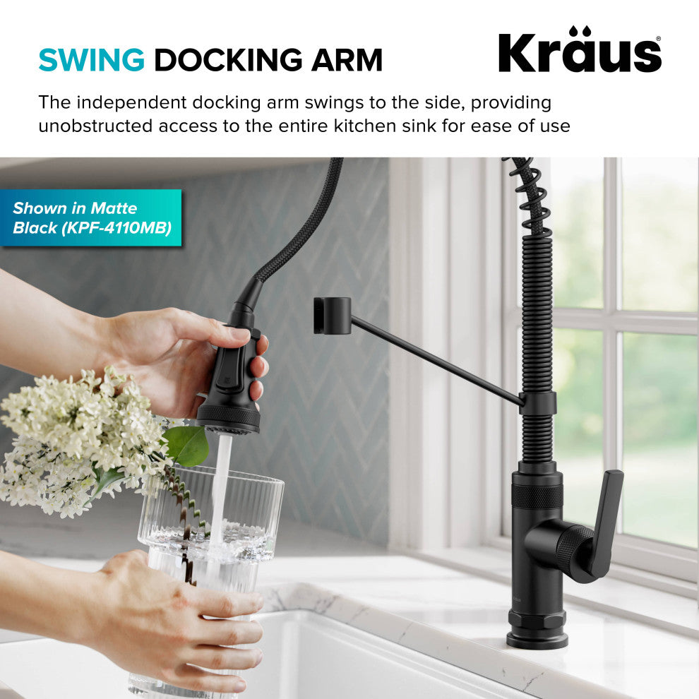 KRAUS Allyn Commercial Style 2-Function 1-Handle Pull Down Kitchen Faucet BBMB