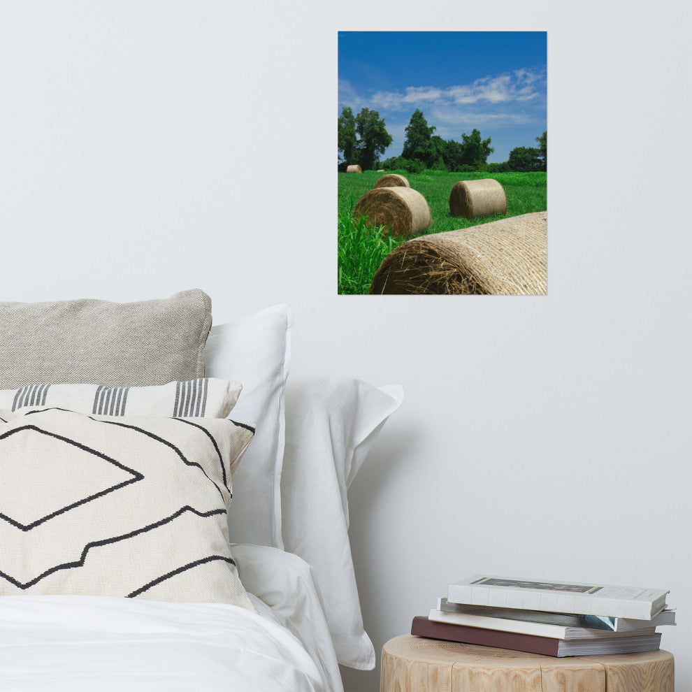 Hay Whatcha Doin in the Field Rural Unframed Wall Art Print, 16" X 20"