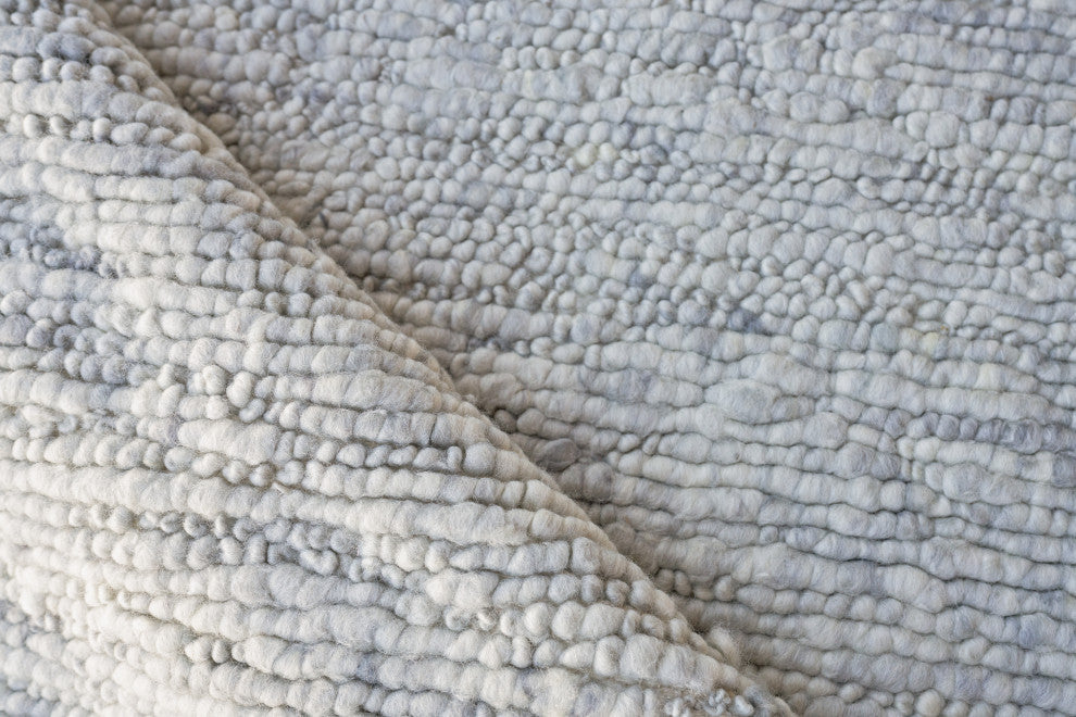 Borelli Handmade Hand Loomed Wool Silver Area Rug