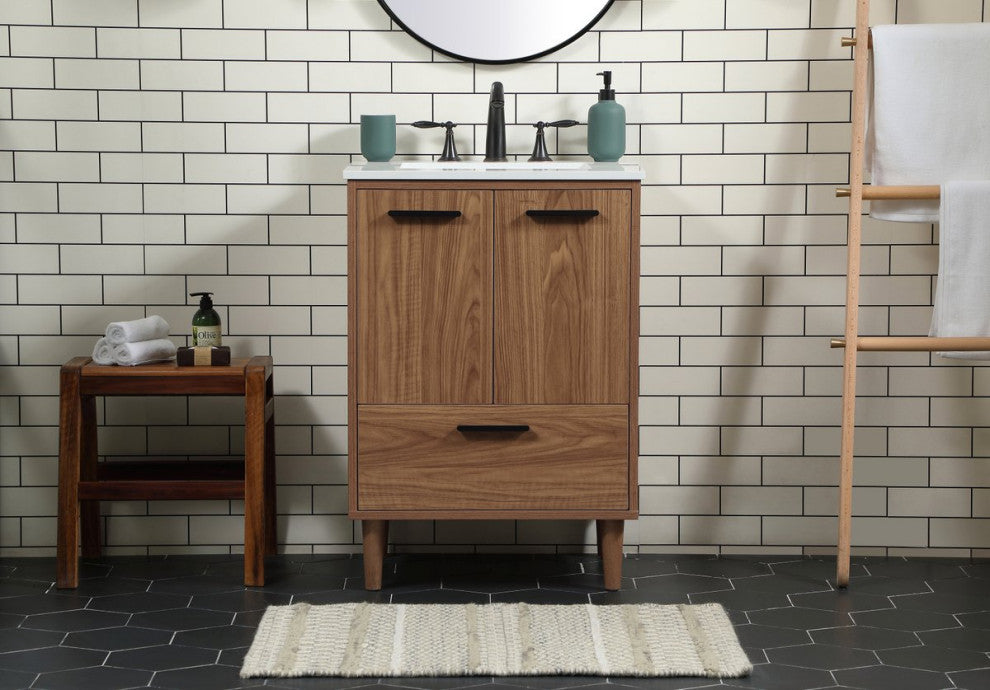 Bailey 19" Modern Walnut Brown-Light Bathroom Vanity