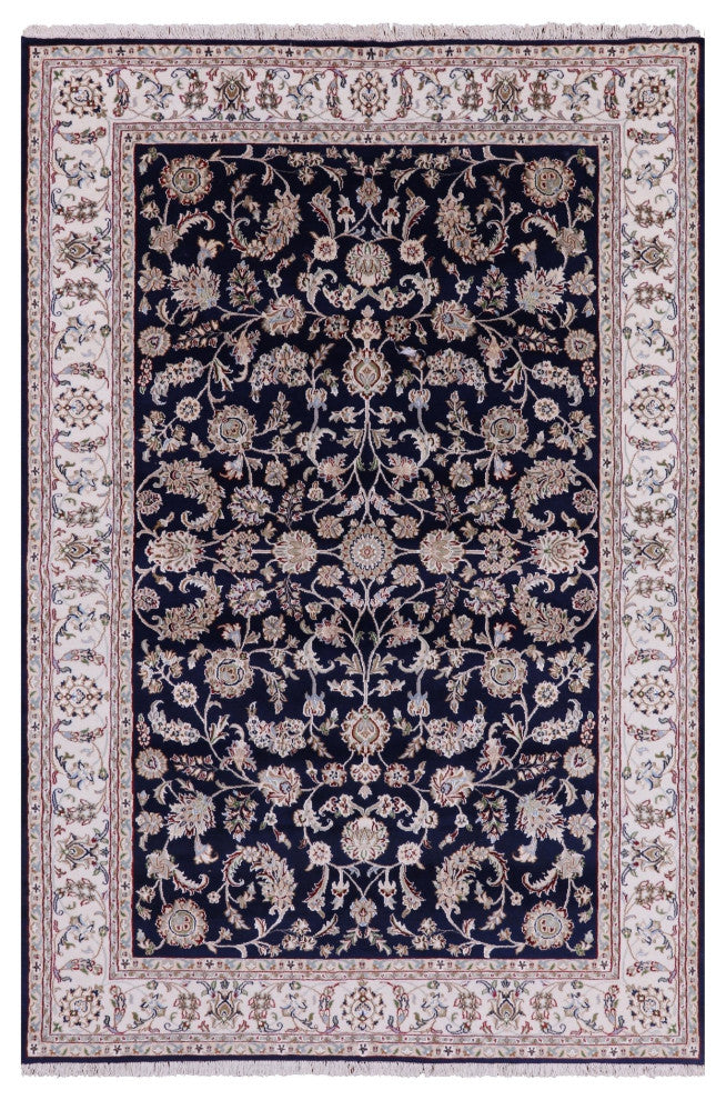 Wool and Silk Persian Nain Handmade Rug 5' 11" X 9' 0" Q4484
