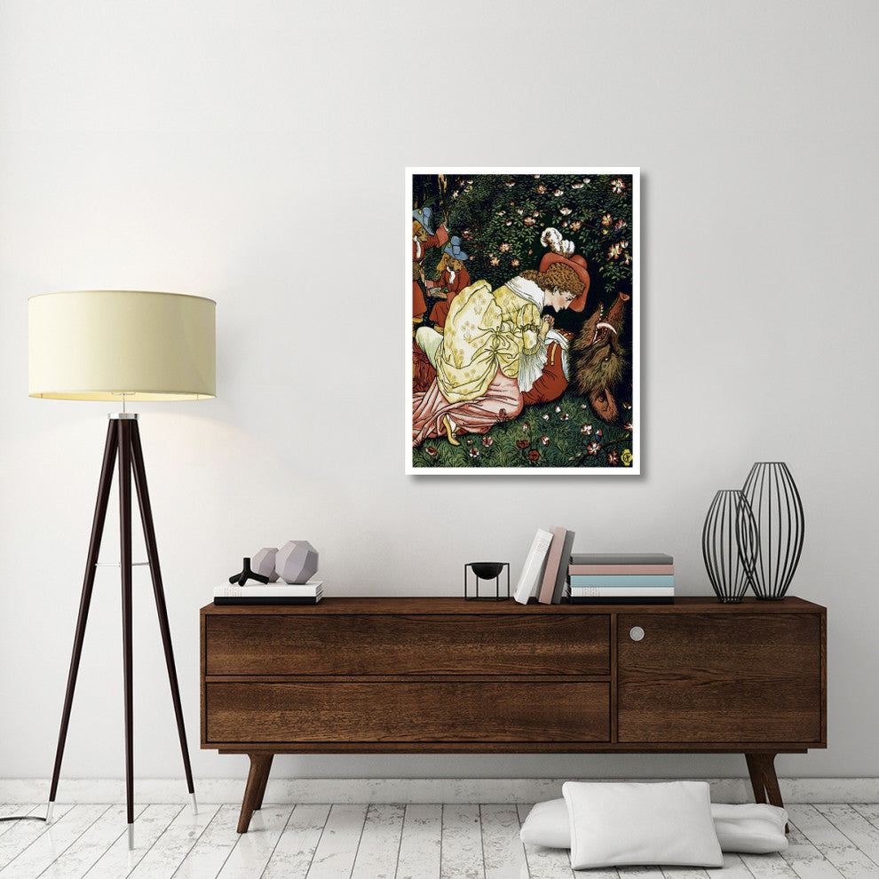 "Beauty and the Beast - In the Woods" Paper Print by Walter Crane, 32"x42"