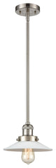 Halophane 1-Light Mini Pendant, Brushed Satin Nickel, Matte White Halophane
