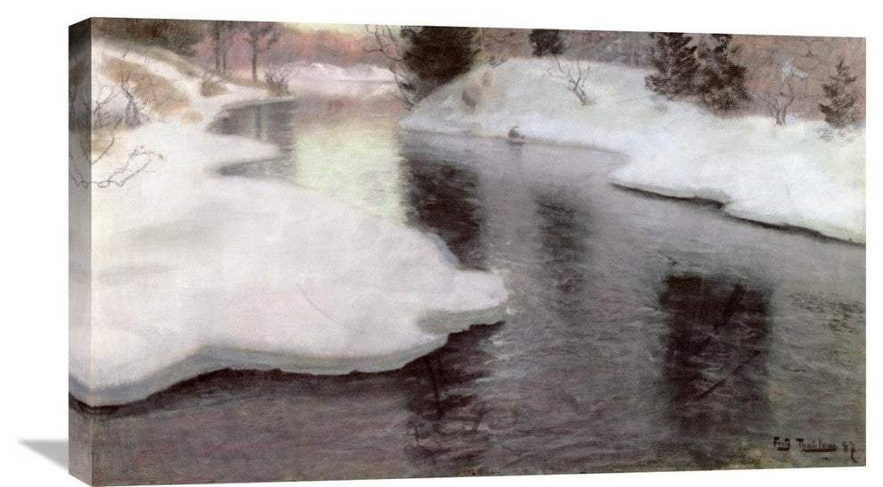 "Thawing Ice: The Lysaker River" Artwork, 30" x 17"