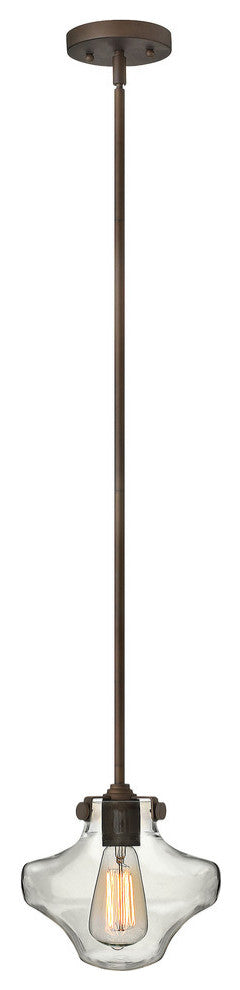 Hinkley Congress Mini-Pendant Hurricane Glass Pendant, Oil Rubbed Bronze