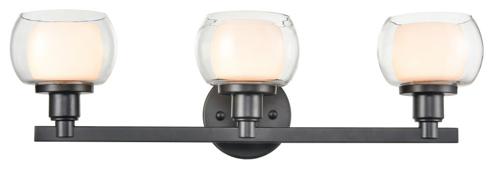 Innovations 330-3W-BK-CLW 3-Light Bath Vanity Light, Black