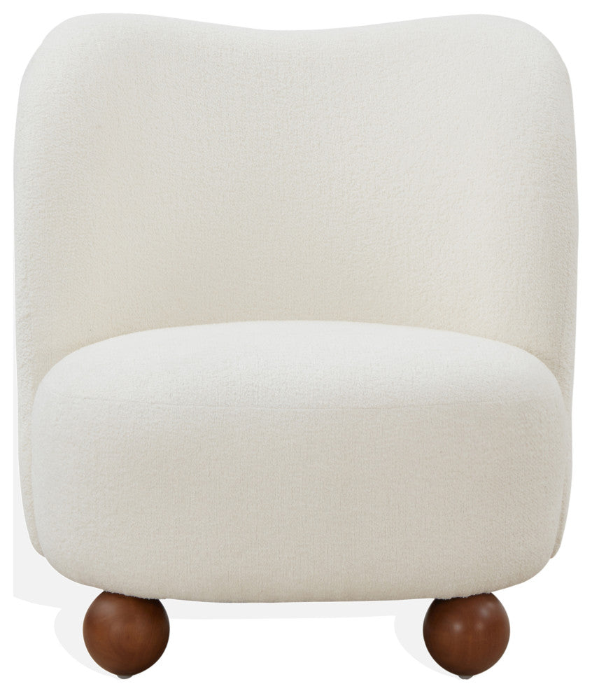 Safavieh Couture Rodolfo Boucle Accent Chair, Ivory/Natural