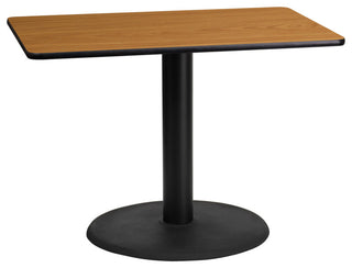 Dyersburg 24"x42" Rectangular Natural Laminate Table Top With 30" Round Base