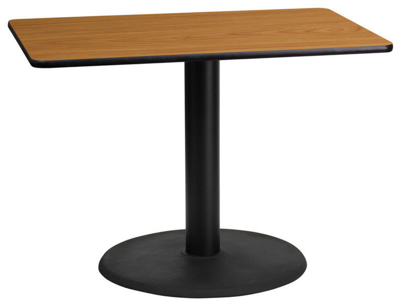 Dyersburg 24"x42" Rectangular Natural Laminate Table Top With 30" Round Base