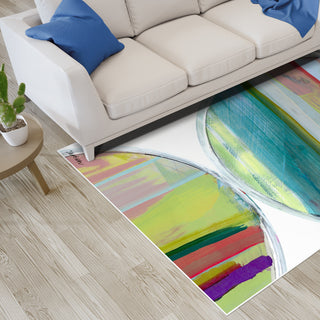 Rhythmic Circles III Geometric Art Area Rug, 5'x7.5'