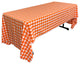 LA Linen Rectangular Gingham Checkered Tablecloth, Orange, 60"x120"