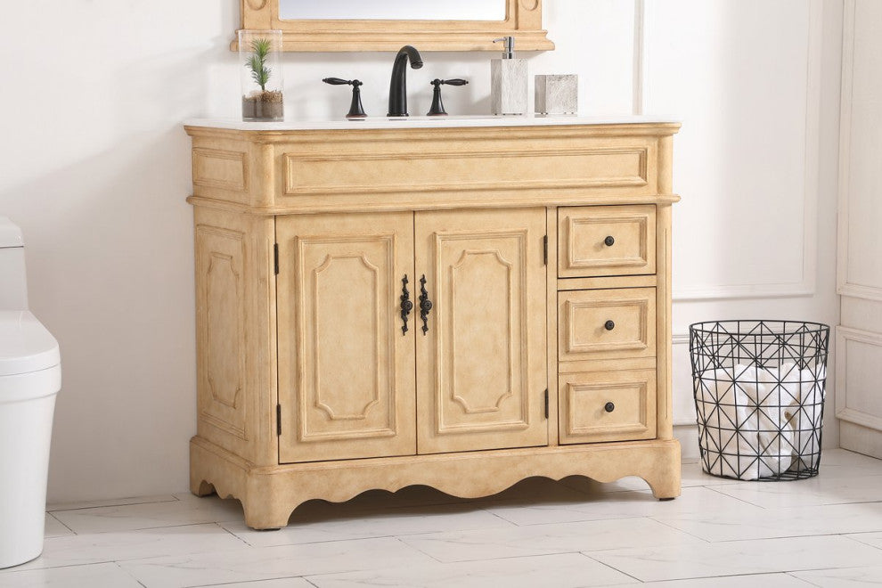 Elegant VF30442AB 42"Single Bathroom Vanity, Antique Beige