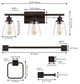 3-Light Vintage Classic Vanity Light, Bathroom Hardware Accessory Set, 5-Piece