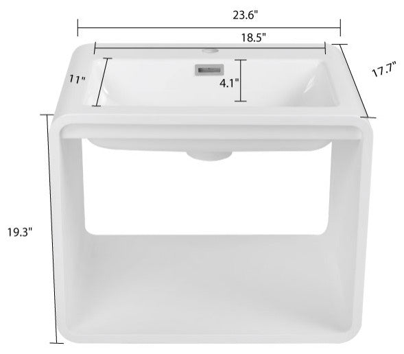 24" Streamline K-1952-24 Solid Surface Resin Wall Hung Basin