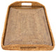 Rectangular Tray With Glass Insert, Honey Brown, 17"x12"x1"