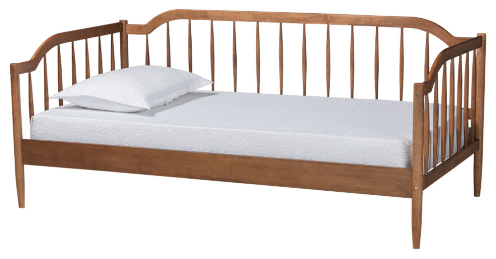 Jennine Mid-Century Twin Size Daybed, Walnut Brown
