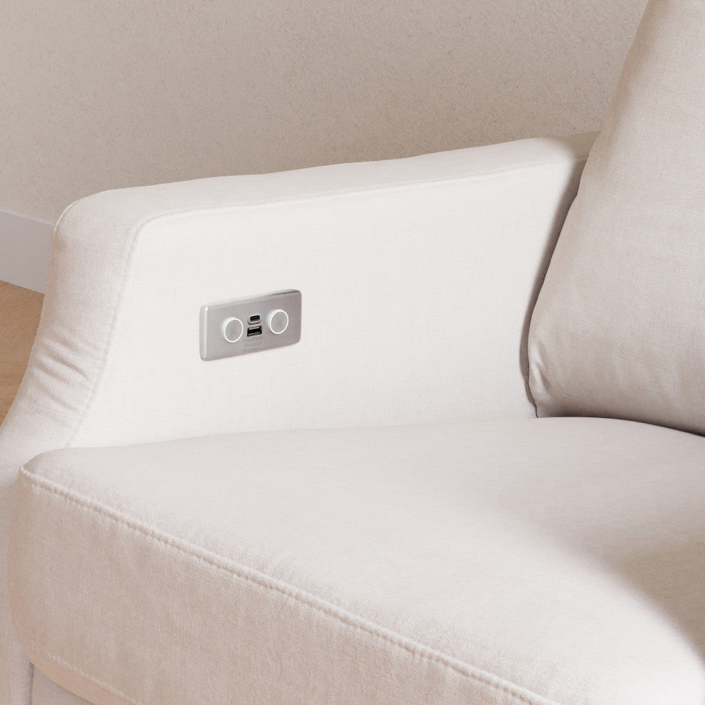 Crewe Electronic Recliner and Swivel Glider, Performance Cream Eco-Weave