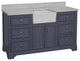 Zelda 60" Bathroom Vanity, Powder Gray, Engineered Carrara, Single