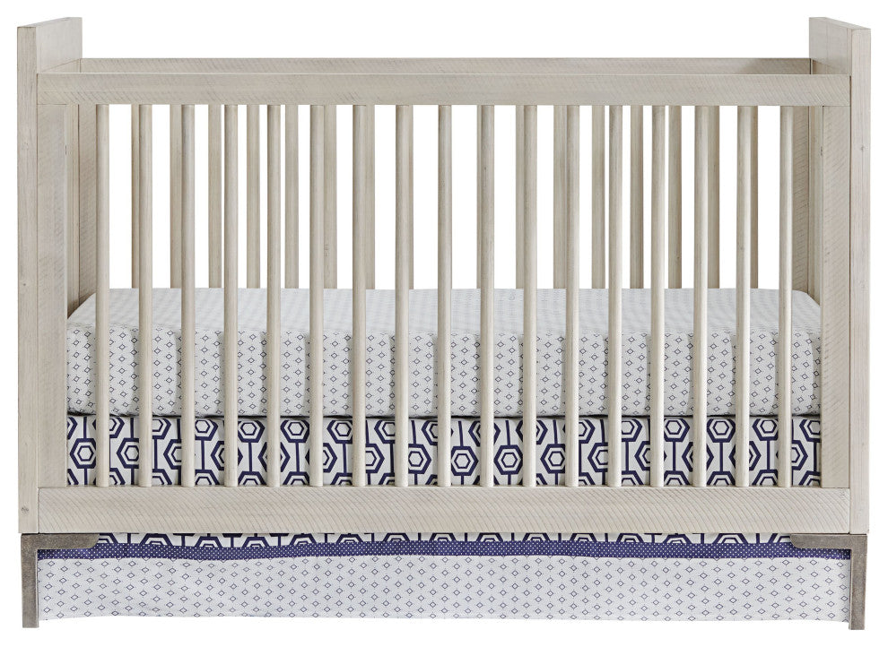Beck 55"W Wood Cottage Crib, Gray