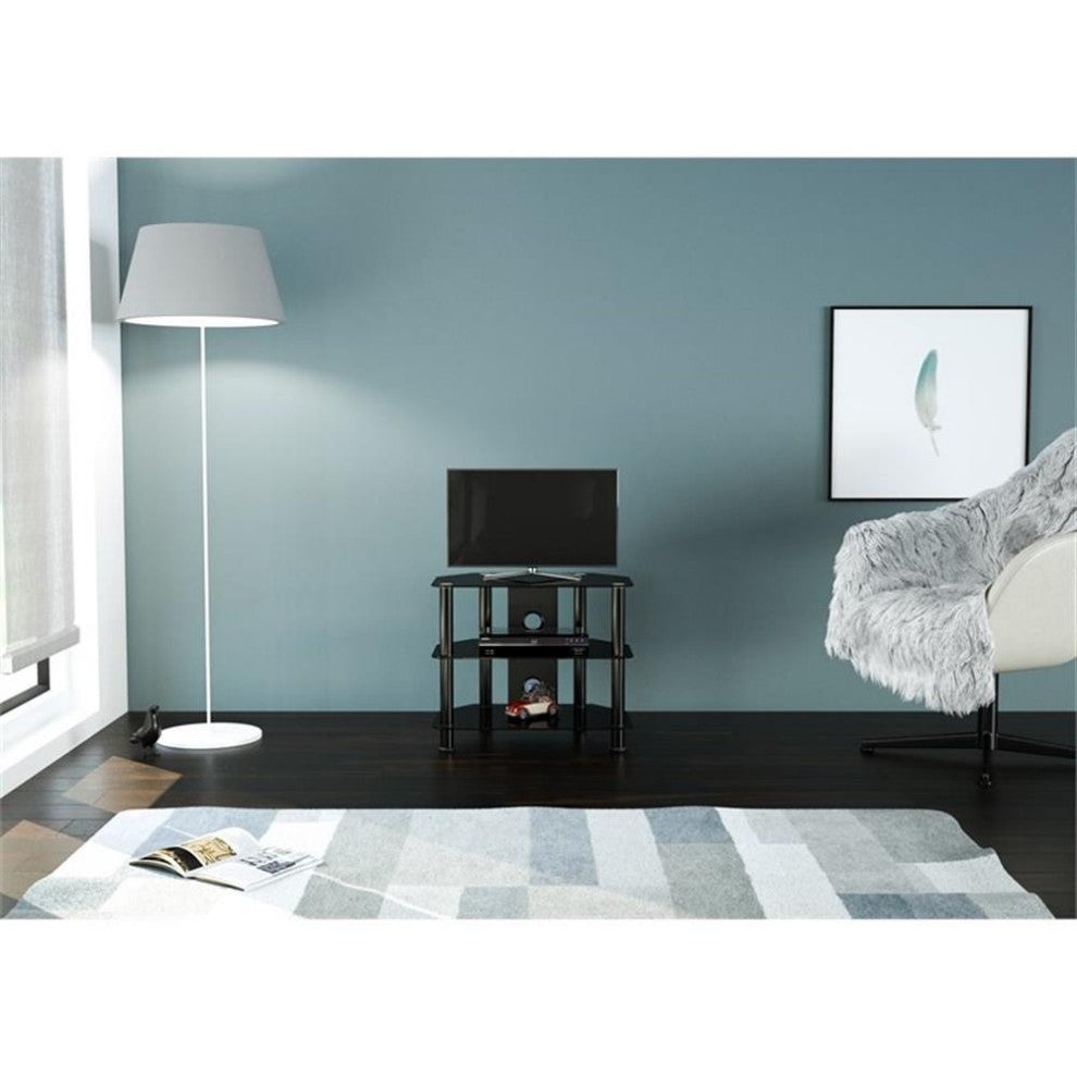 AVF Steel TV Stand with Cable Management for up to 32" TVs in Black