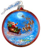Santa Magical Flight Glass Ornament