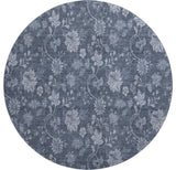 Premium Machine Washable Mayfield AMF680 Blue 8' x 8' Round Rug