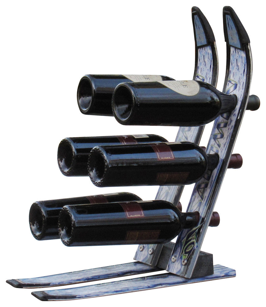 Snow Ski Wine Rack, 6 Bottle