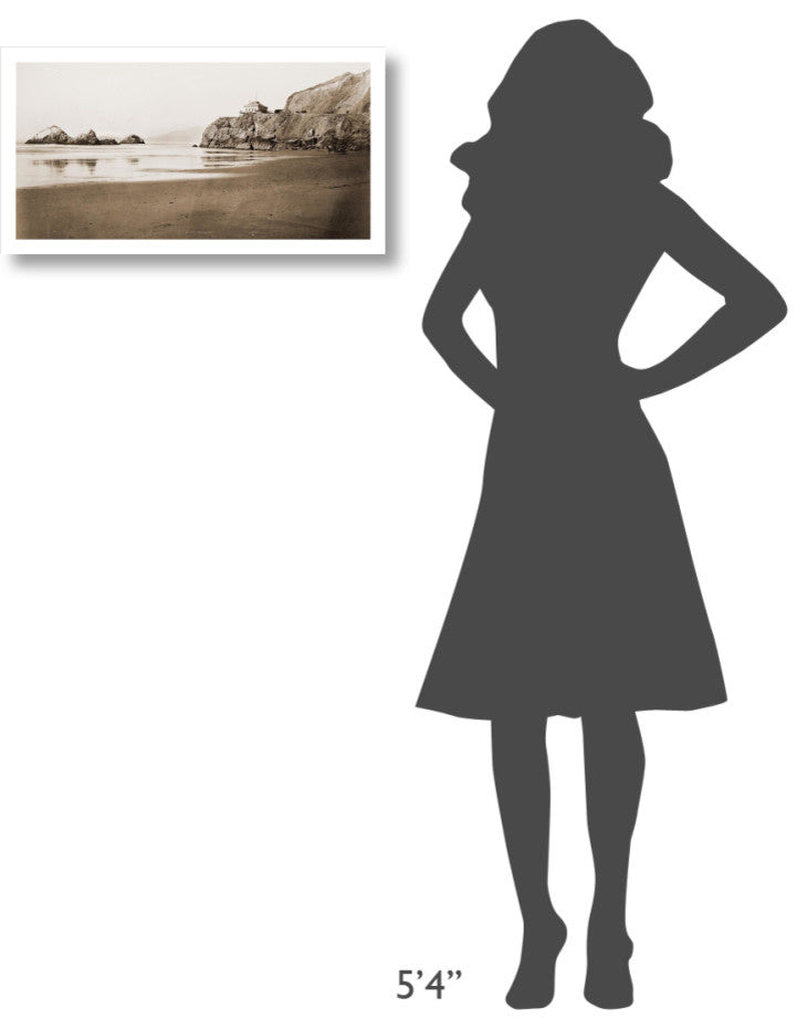 "The Cliff House from the Beach, San Francisco, 1868-1870" Paper Art, 26"x14"