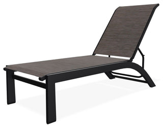 Kendall Sling Stackable Outdoor Chaise Lounge, James/Black