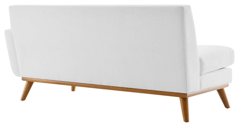 Engage Left-Facing Upholstered Fabric Sectional Sofa - White