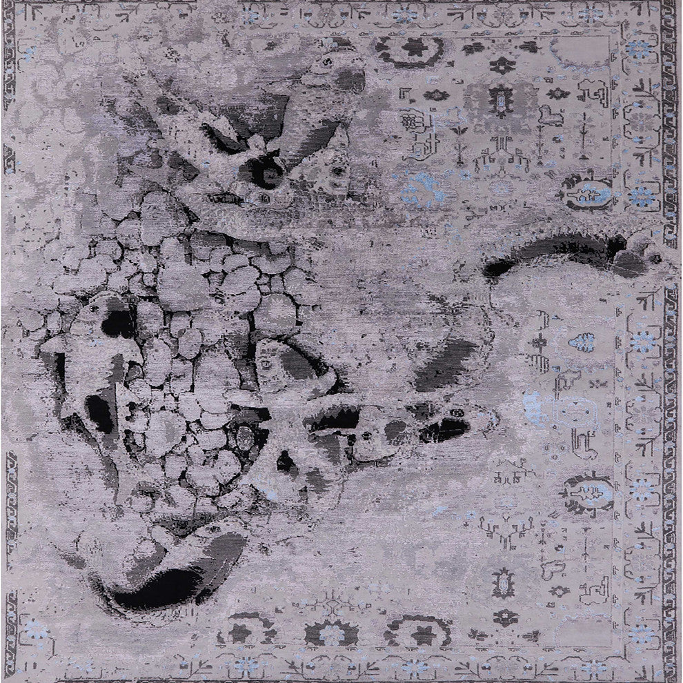 Ahgly Company Indoor Square Mid-Century Modern Area Rugs, 7' Square