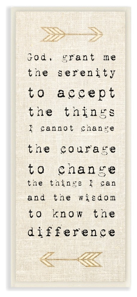 Grant Me the Serenity Courage Wisdom Arrows Wall Plaque Art, 7"x17"