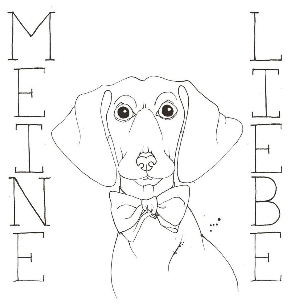 "Puppy Love Dachshund" Digital Paper Print by Elyse DeNeige, 32"x32"