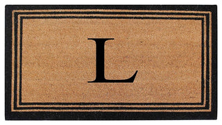 A1HC Black/Beige Coir Monogrammed Doormat 24"x39" , L