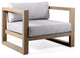 Paradise Outdoor Light Eucalyptus Wood Lounge Chair with Grey Cushions