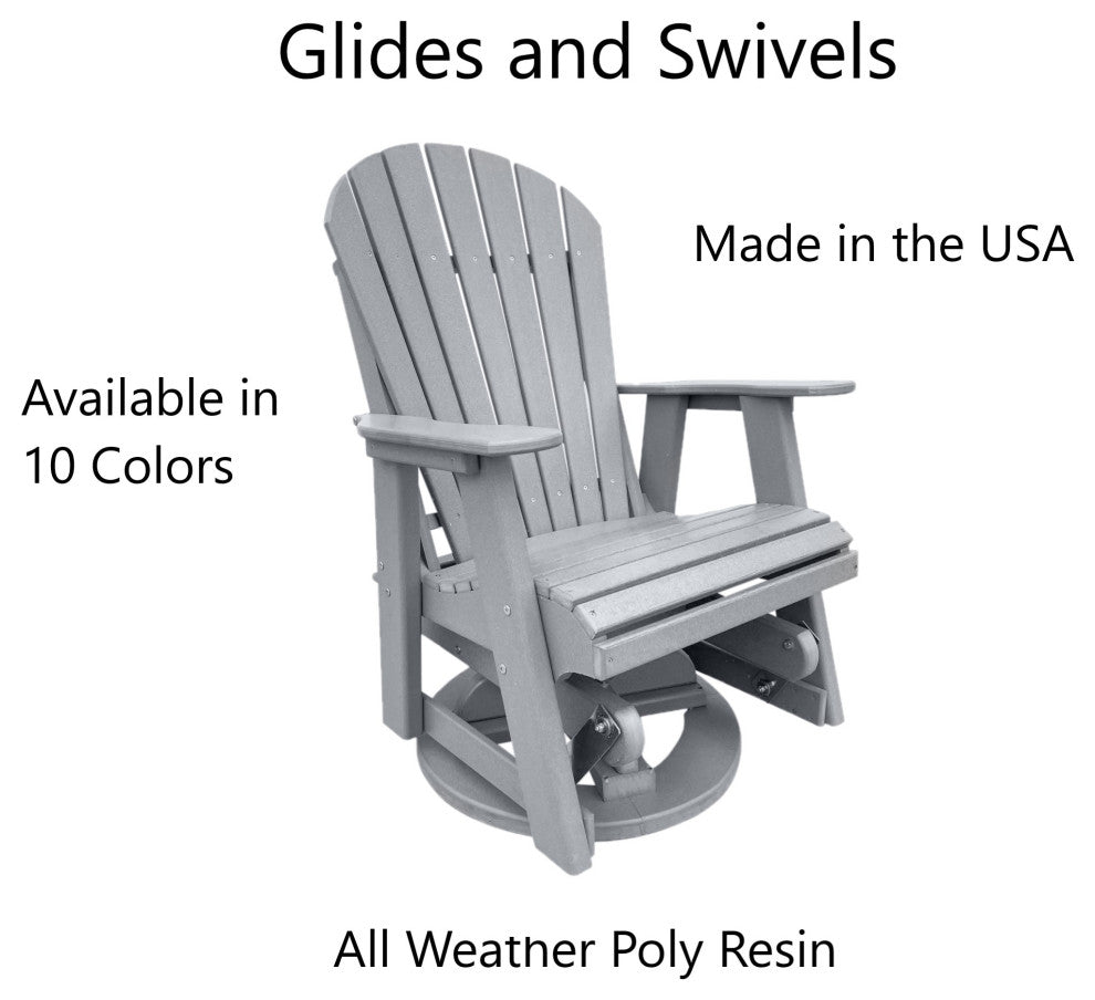Phat Tommy Outdoor Swivel Glider Chair - Adirondack Glider Chair, Gray