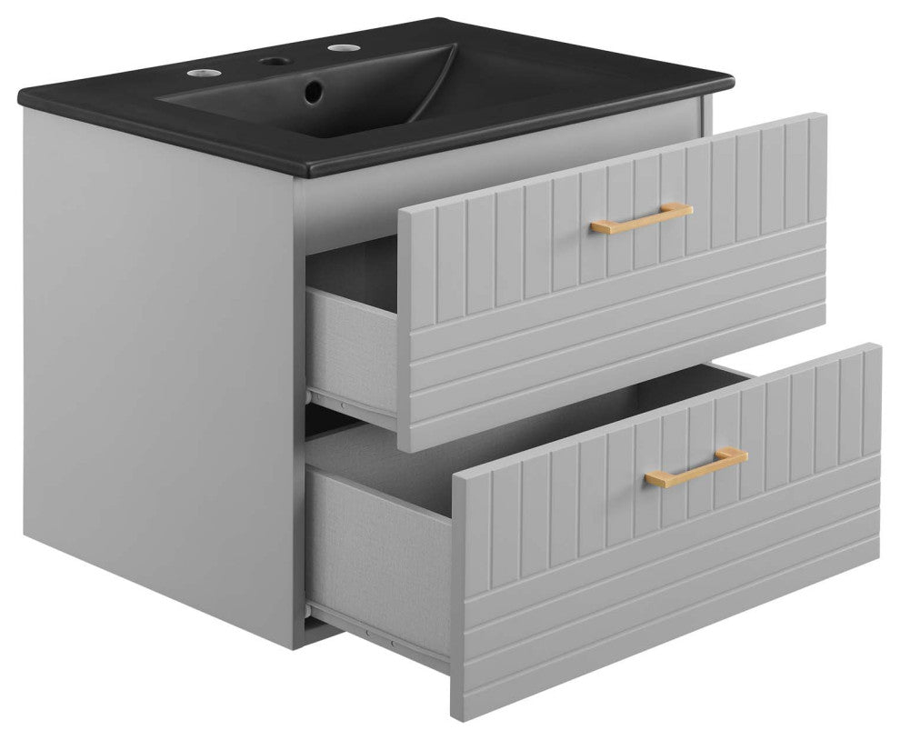 Daybreak 24" Bathroom Vanity, Light Gray Black