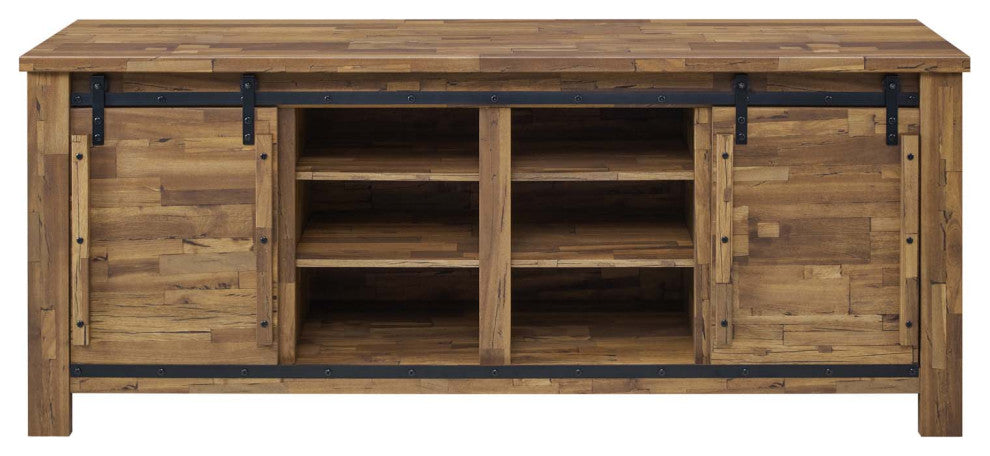 Modern Dining Room Buffet Table Sideboard Media TV Stand, Wood Metal, Walnut