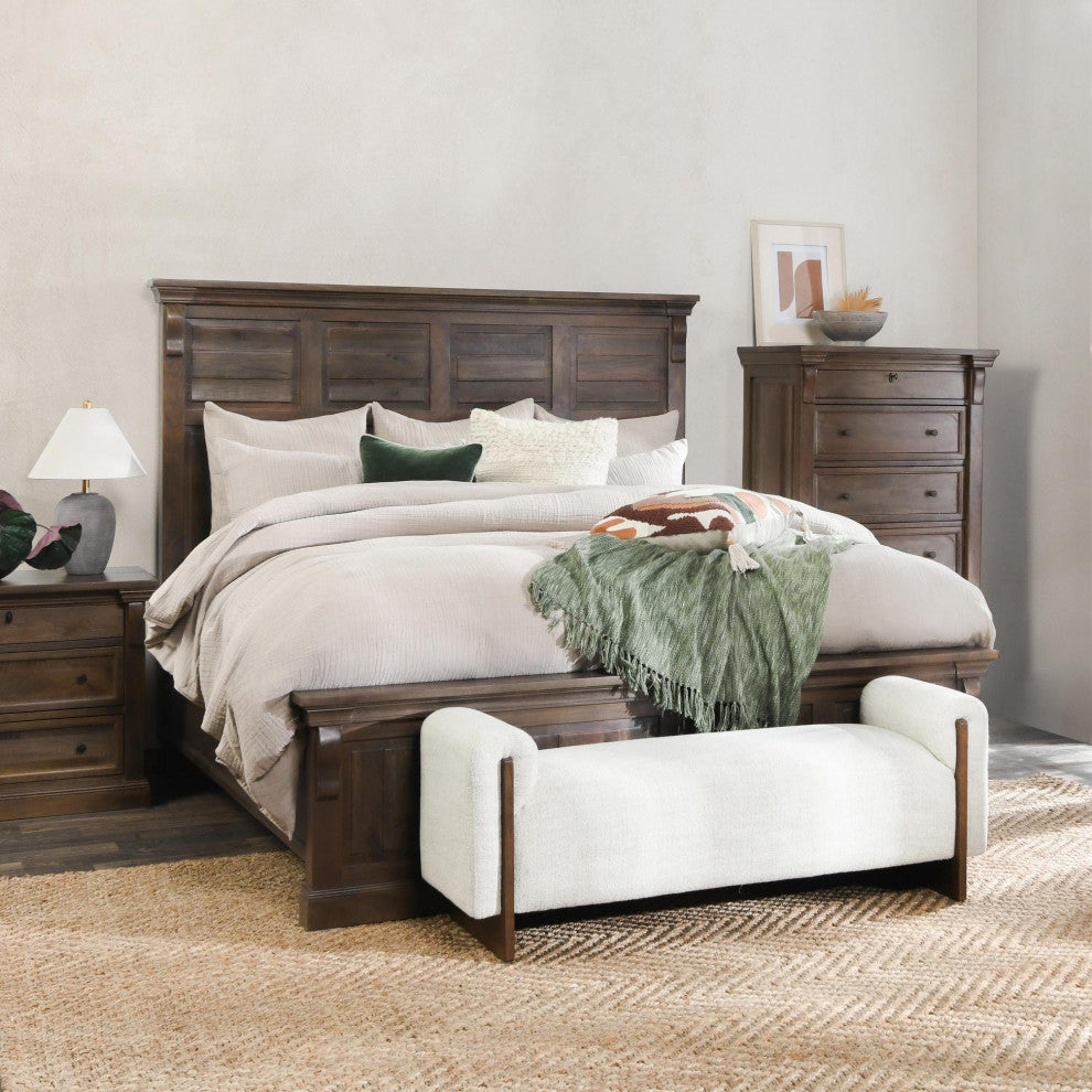 Adelaide Mango Wood Bed, Cocoa Brown by Kosas Home, Queen