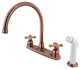 Kingston Brass Centerset Kitchen Faucet, Antique Copper